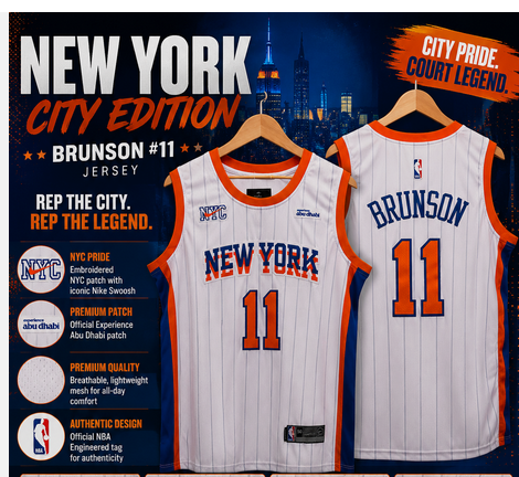 Men New York Knicks #11 Brunson white 2026 Nike NBA jersey 102004->new york knicks->NBA Jersey